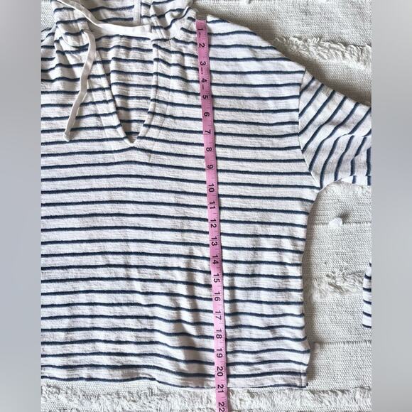 Marine Layer Women’s White and Blue Striped Sweatshirt Hoodie Size small - Picture 6 of 7